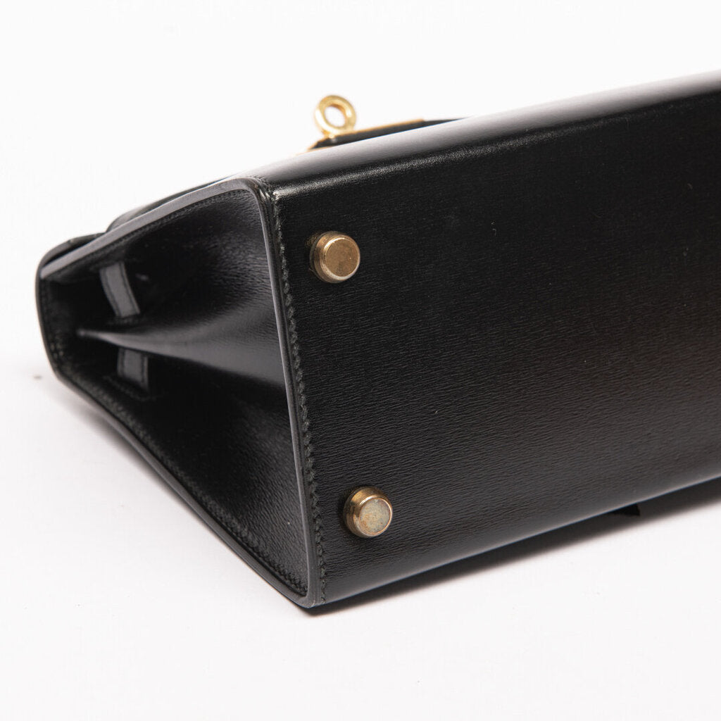 Hermes Black Box Calf Kelly 20 Crossbody Bag (1987)