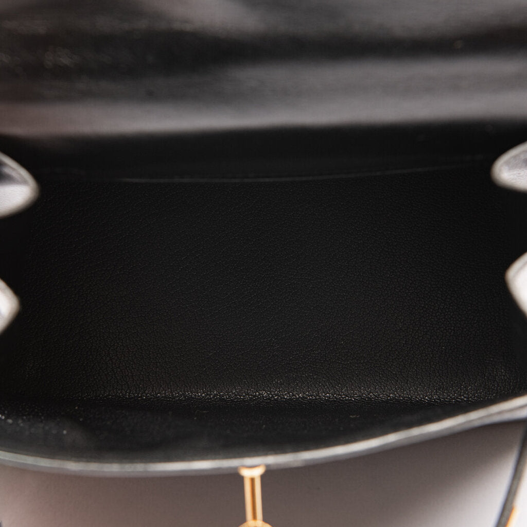 Hermes Black Box Calf Mini Kelly Shoulder Bag (1987)