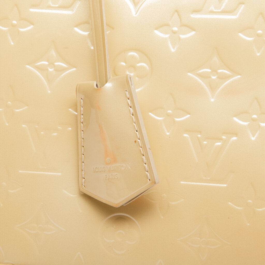 Louis Vuitton Beige Patent Embossed Monogram Alma Bag