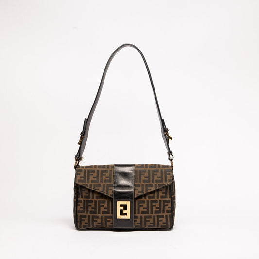 Fendi Brown Zucca Canvas Shoulder Bag