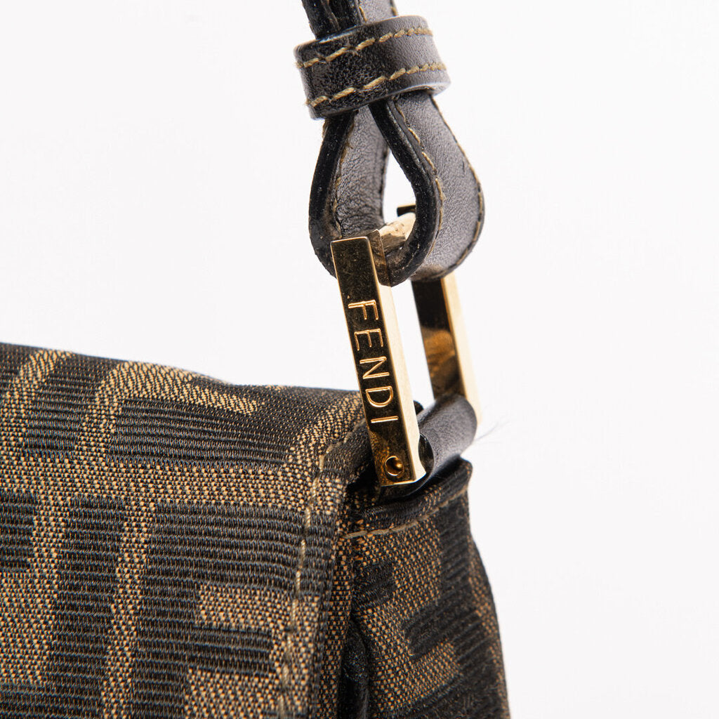 Fendi Brown Zucca Canvas Shoulder Bag
