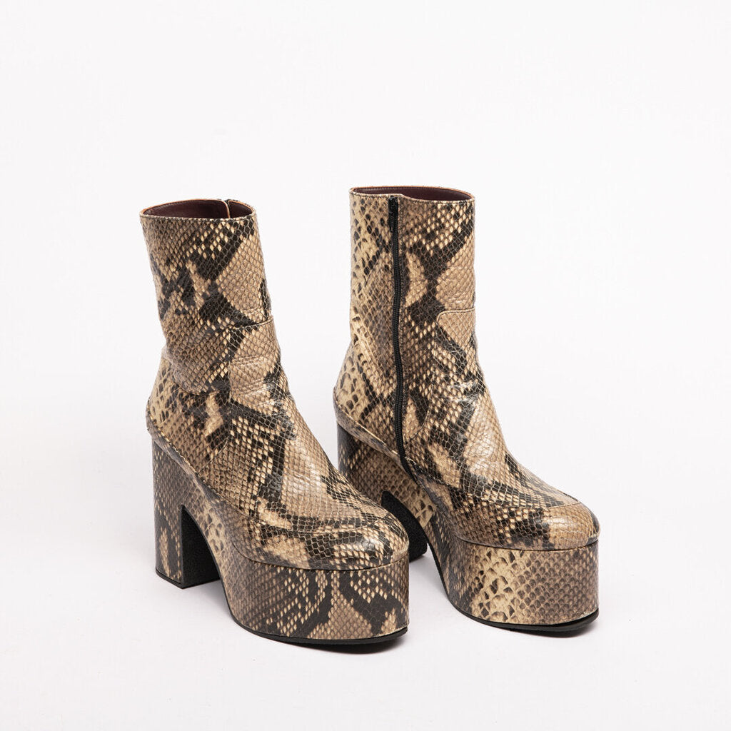 Brown Python Platform Boot, 38