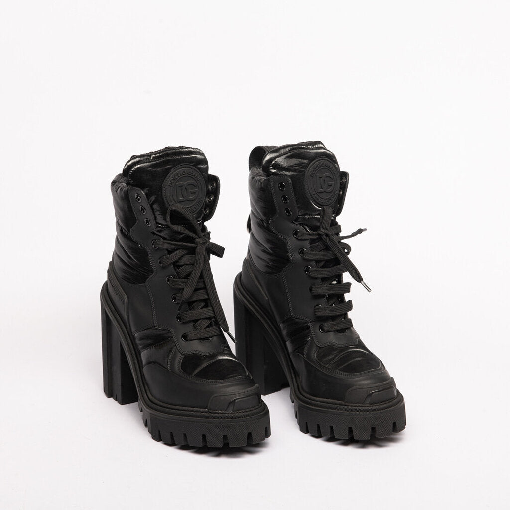 Black Puff Combat Boot
