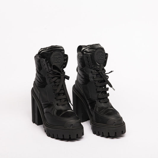 Black Puff Combat Boot