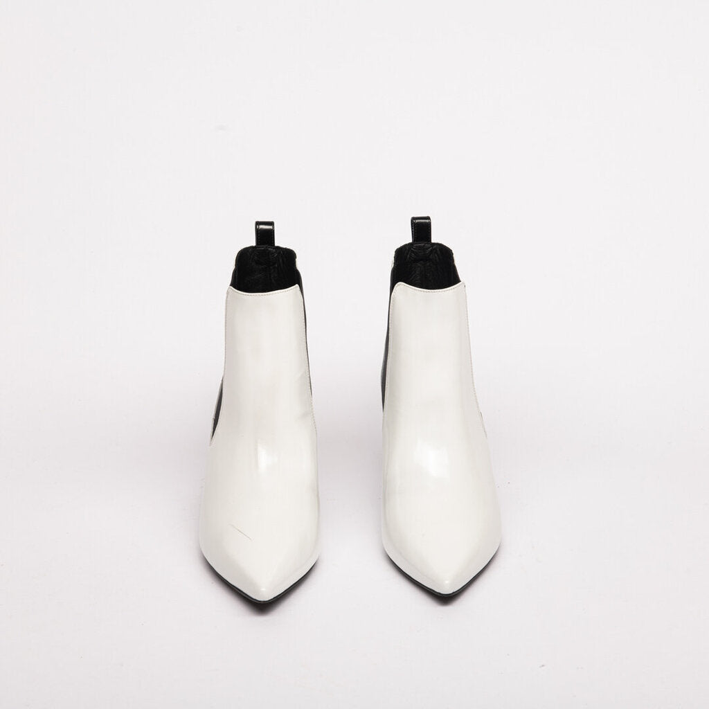 Anine Bing White Leather Heeled Booties