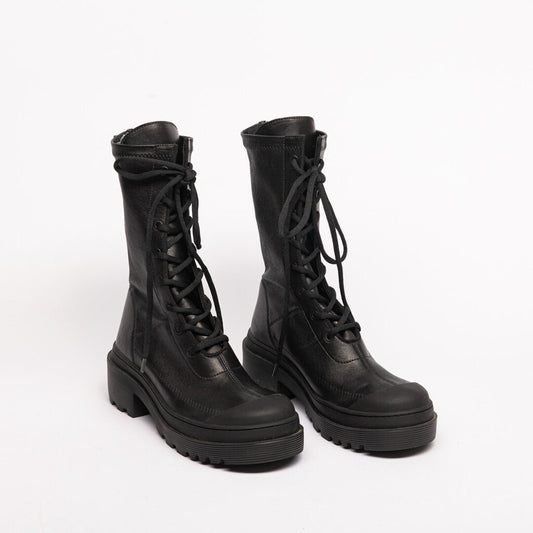 Christian Dior Black Leather Combat Boots