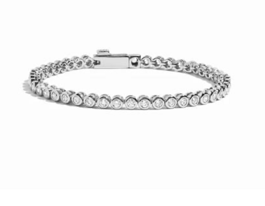 2.5MM ROUND BEZEL TENNIS BRACELET WG 7'
