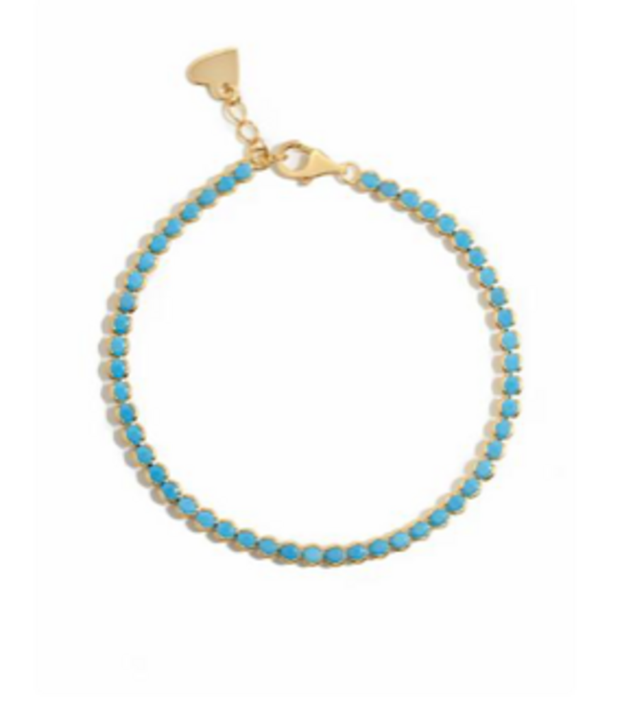 3MM TURQUOISE TENNIS BRACELET YG 7'