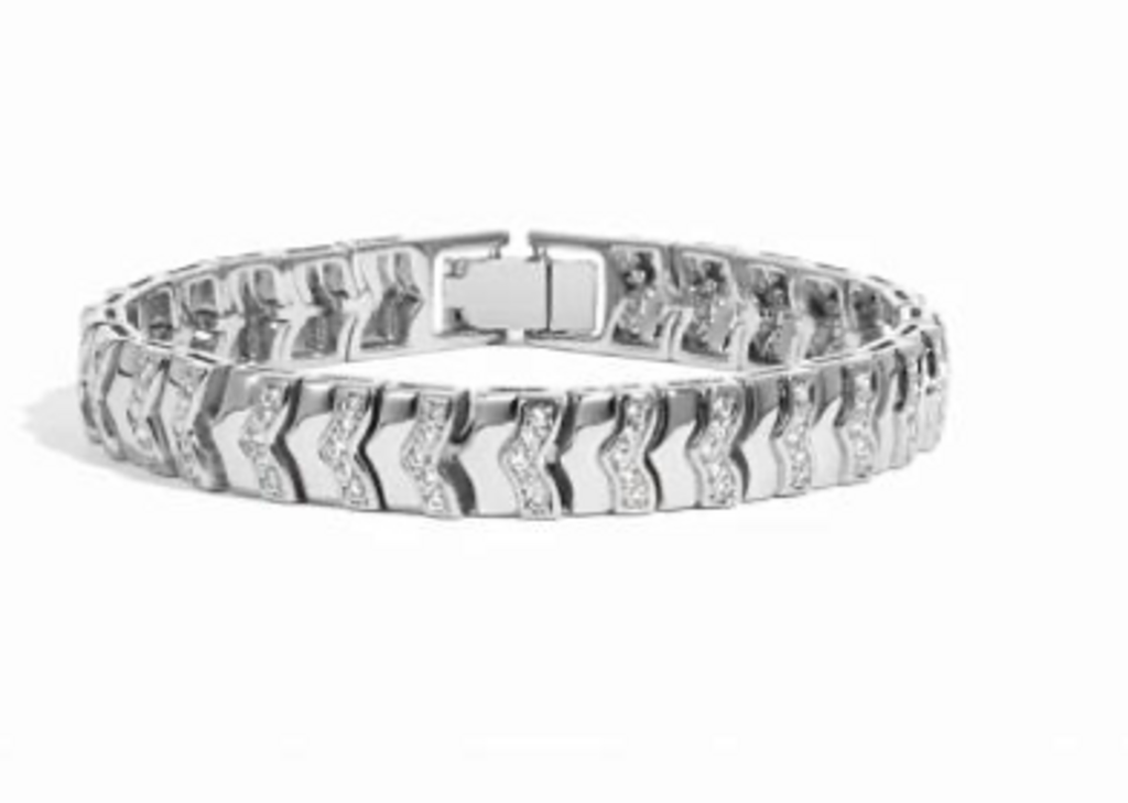 CHEVRON CHAIN BRACELET WG 7'
