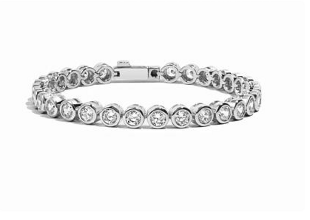 4MM ROUND BEZEL TENNIS BRACELET WG 7'