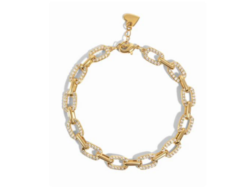PAVE CHAIN LINK BRACELET YG