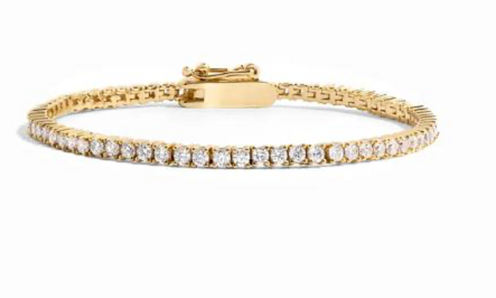 TENNIS BRACELET W LATCH YG 7'
