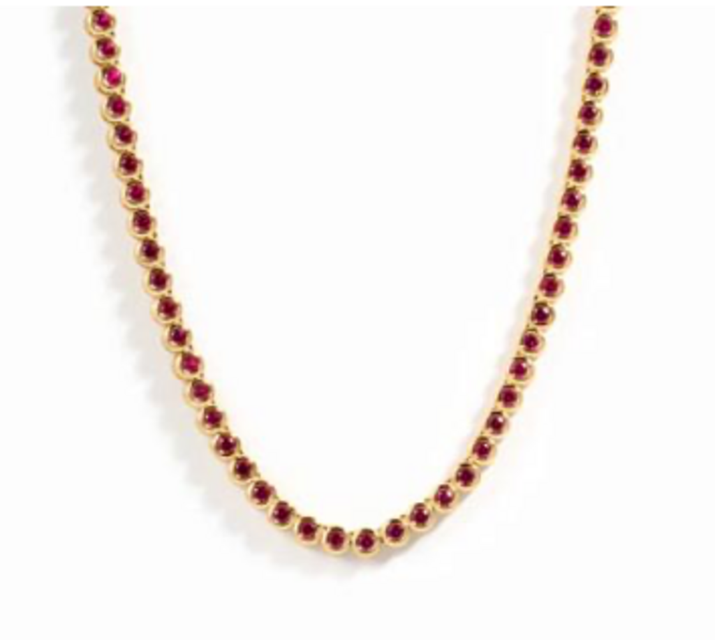 RUBY BEZEL TENNIS NECKLACE YG