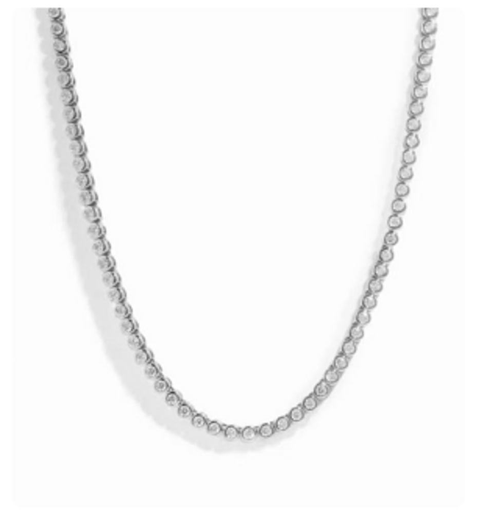 2.5MM ROUND BEZEL TENNIS NECKLACE WG 16'