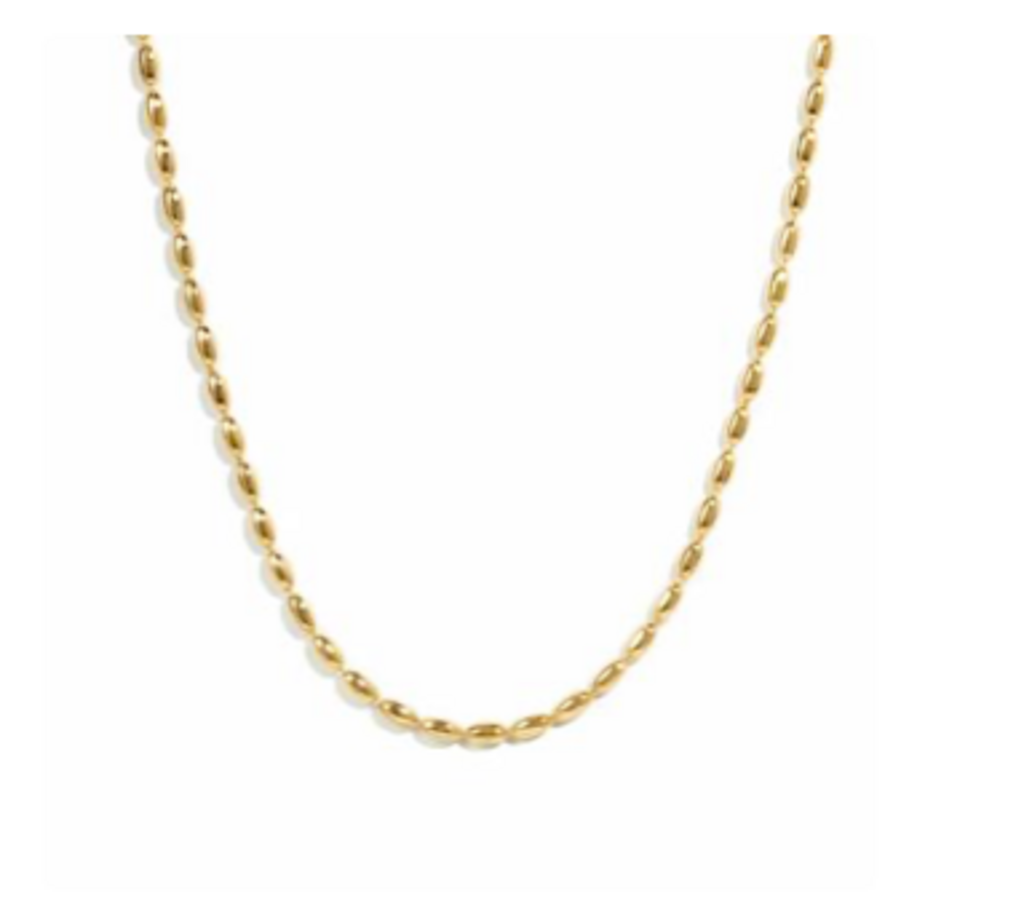 RICE BEAD NECKLACE YG 16'