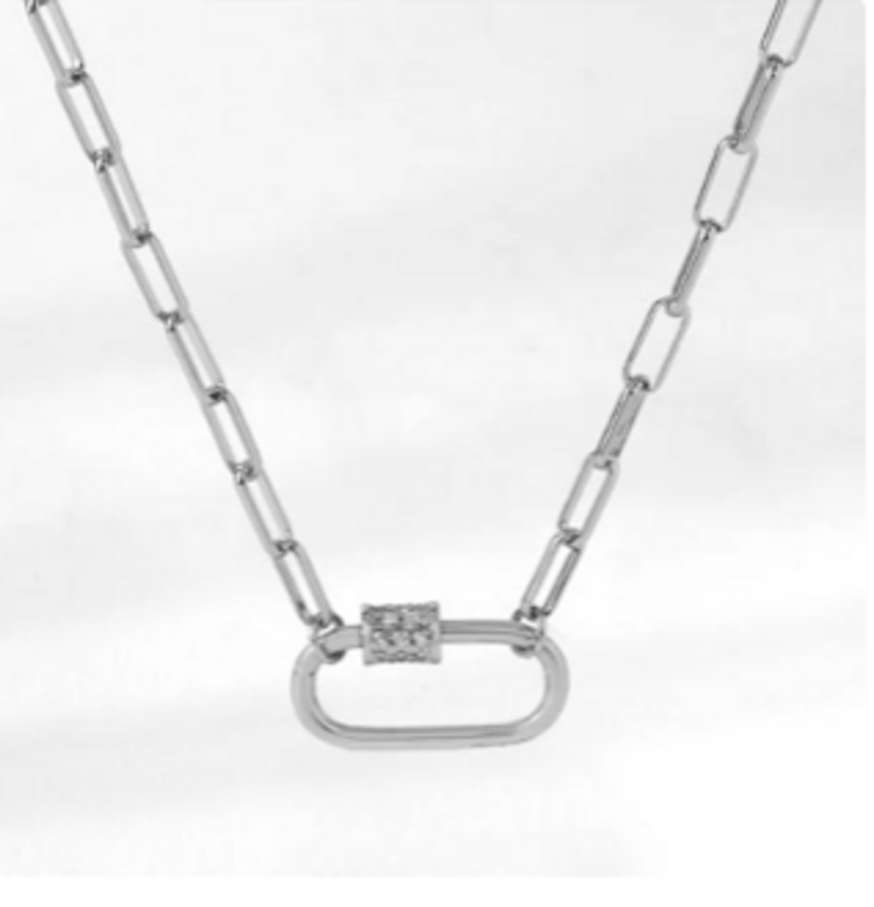 Paperclip Carabiner Necklace WG