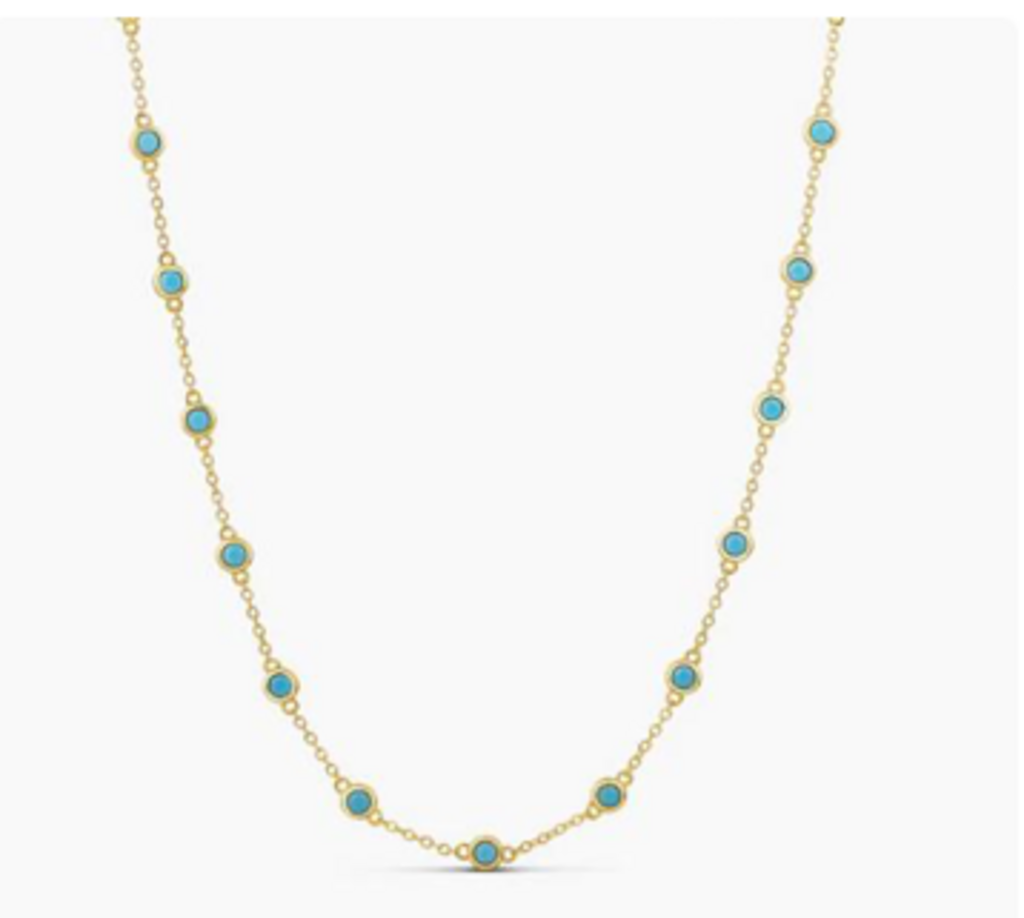 Turquoise LONG DBY STRAND NECKLACE YG