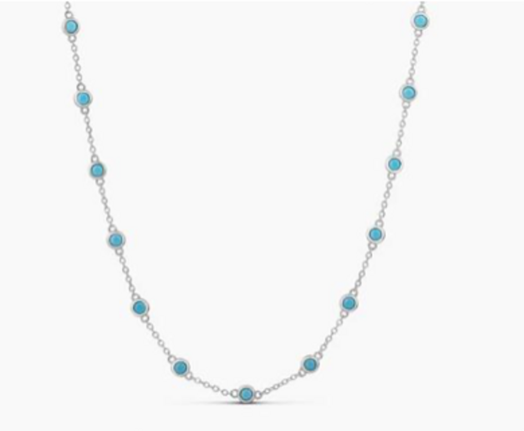 Turquoise LONG DBY STRAND NECKLACE WG