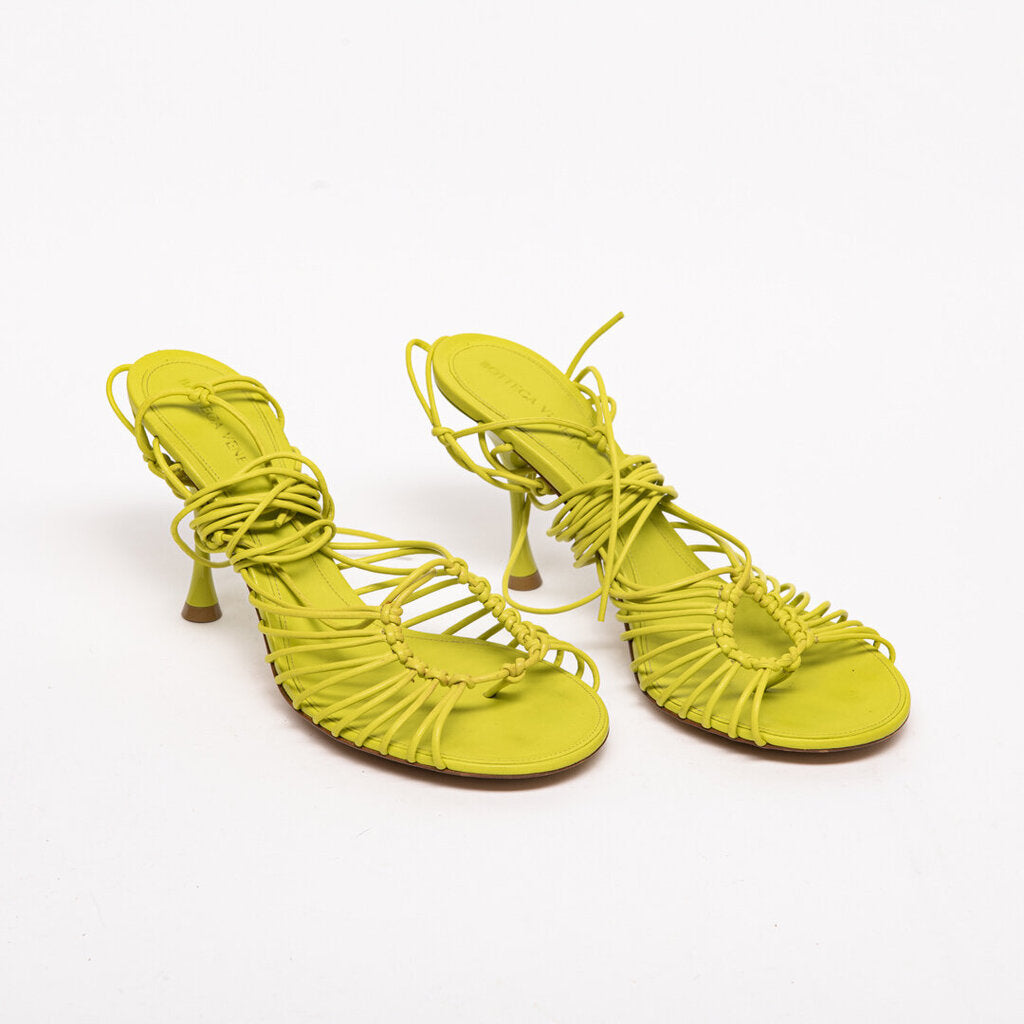 Bottega Veneta Neon Chartreuse Strappy Sandals