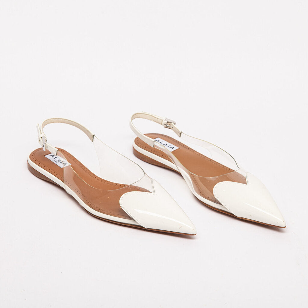 Alaia Clear Heart Slingback Flats