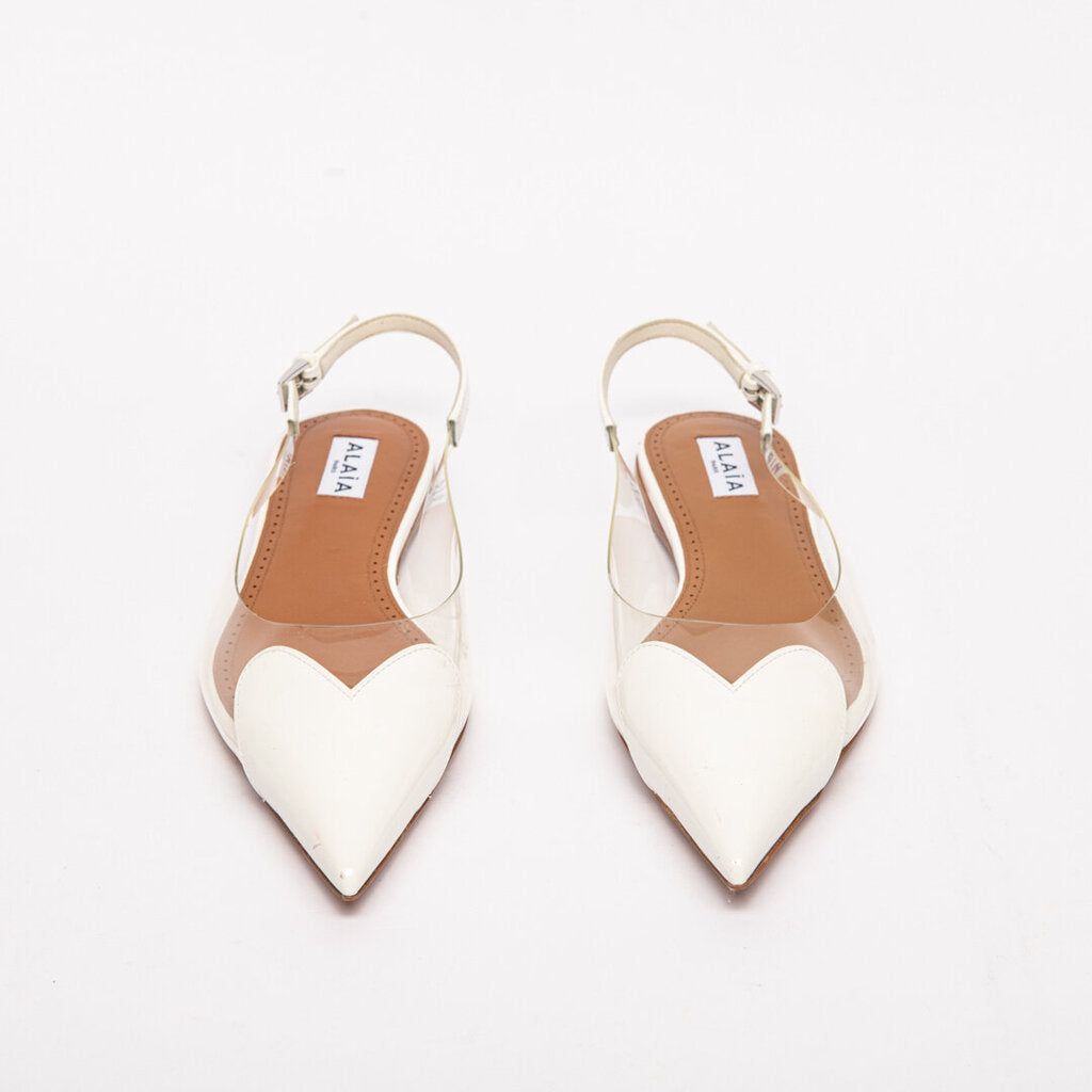 Alaia Clear Heart Slingback Flats