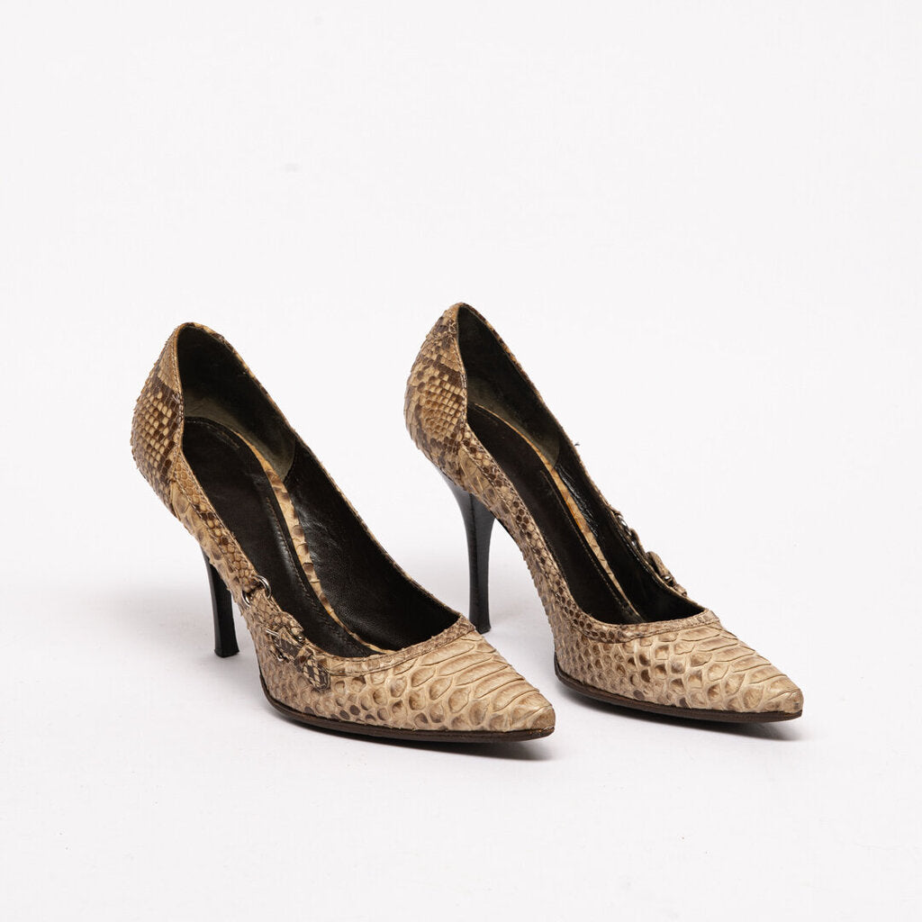 Burberry Snakeskin Buckle Pump