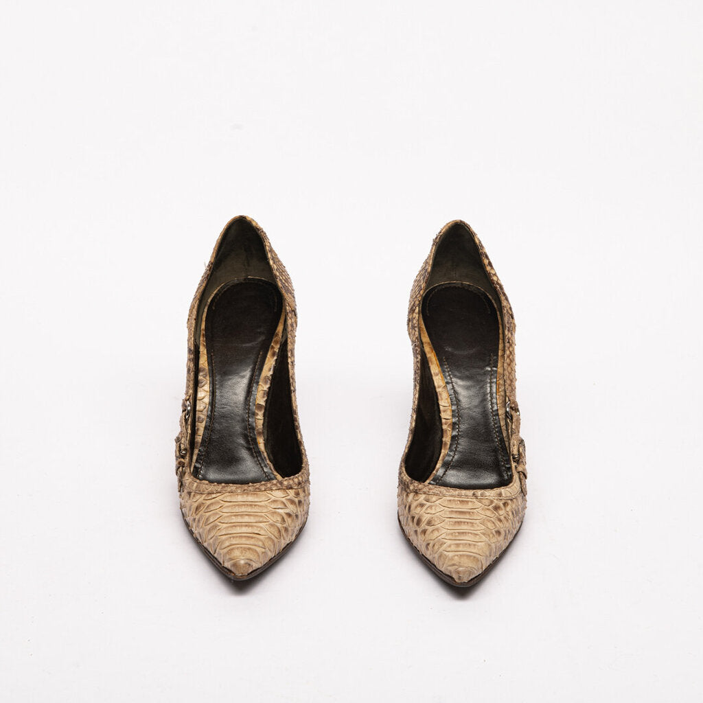 Burberry Snakeskin Buckle Pump
