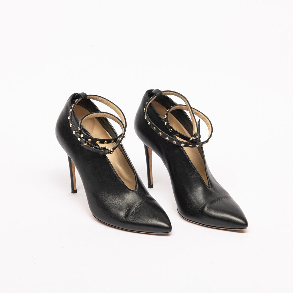 Jimmy Choo Black Leather Bootie Heel