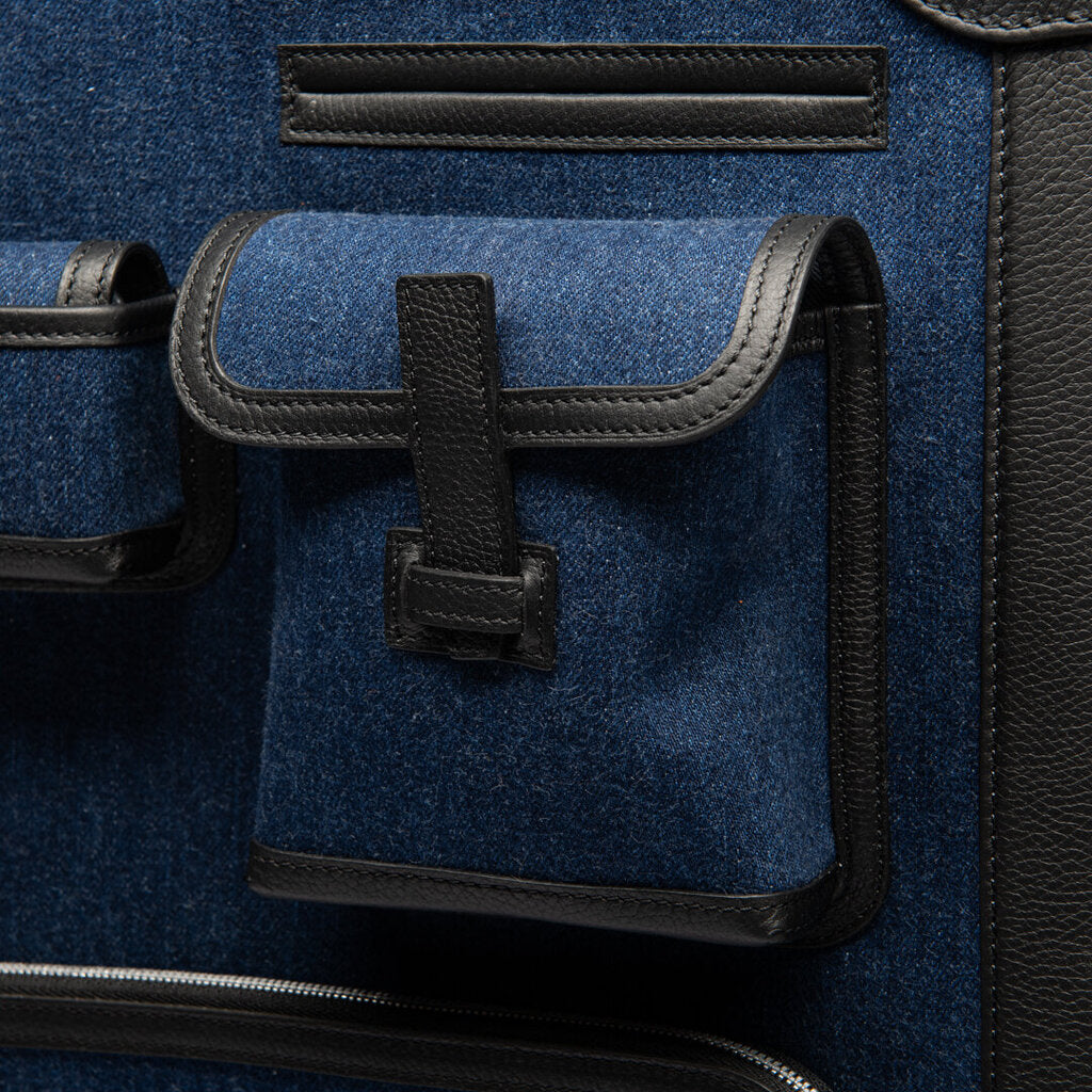 Hermes Denim Cargo Carry On Suitcase