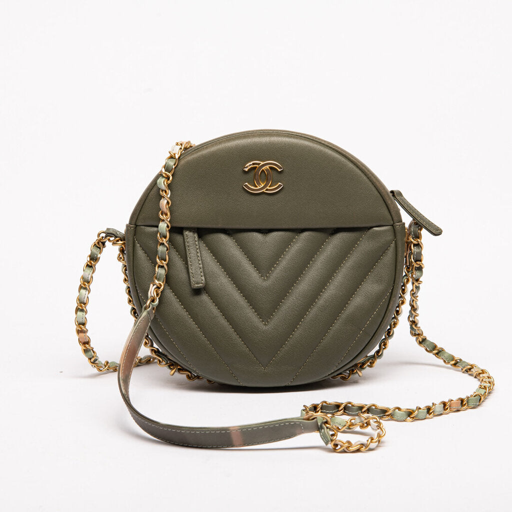 Chanel Green Round As Earth Crossbody (2018)