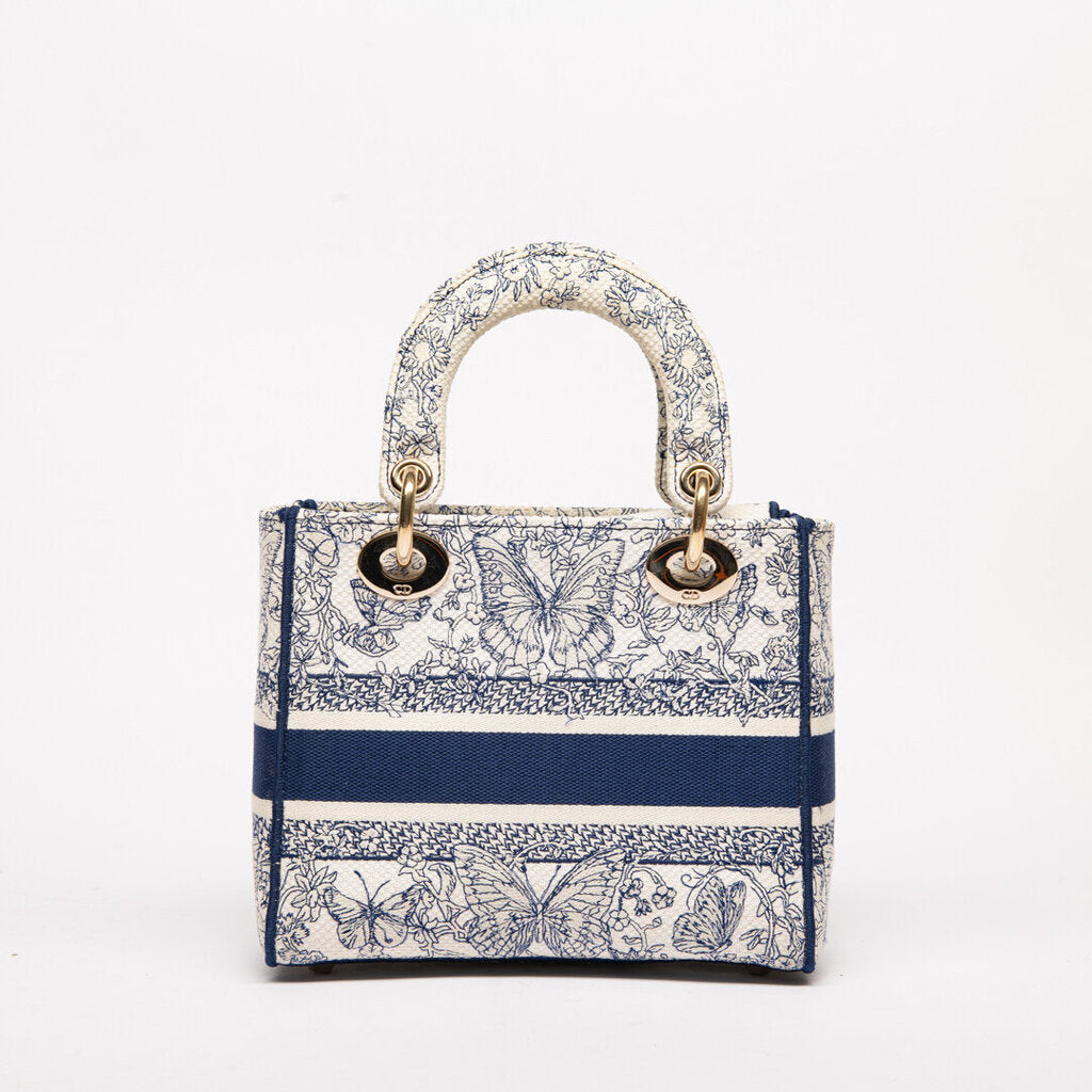 Christian Dior Blue Toile de Jouy Medium Lady D-Lite