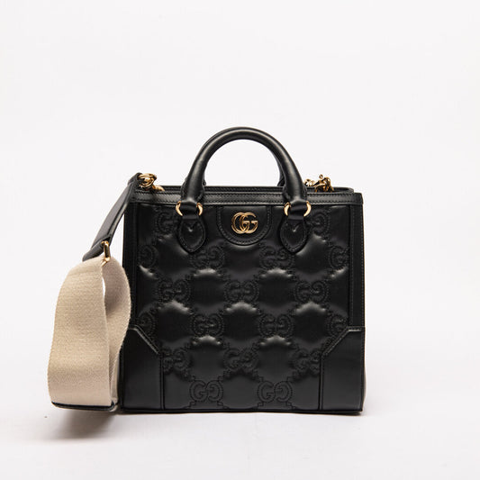 Gucci Black GG Matelasse Mini Top Handle
