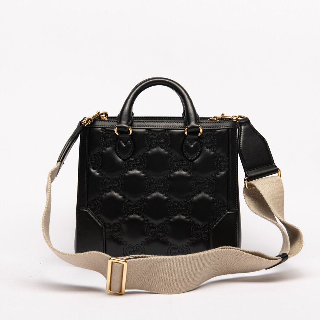 Gucci Black GG Matelasse Mini Top Handle