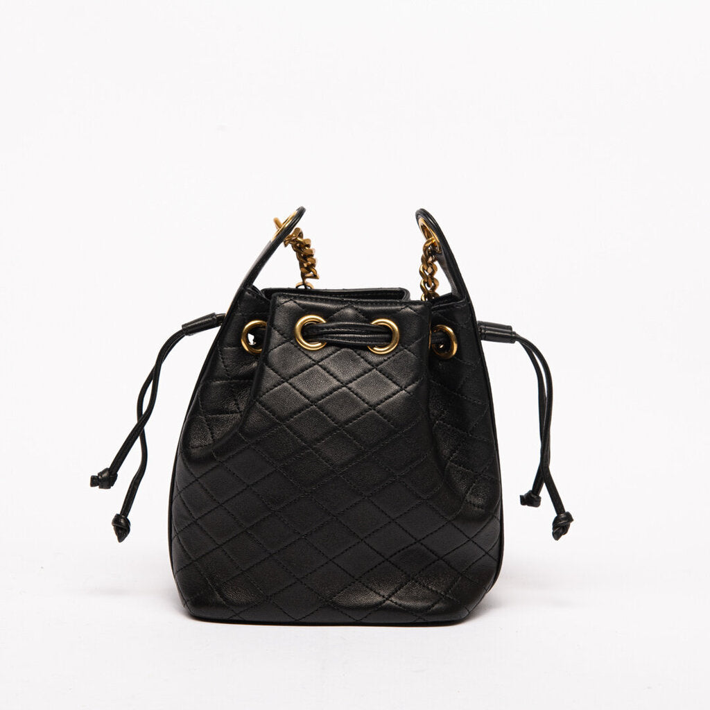 Saint Laurent Black Quilted Bucket Crossbody