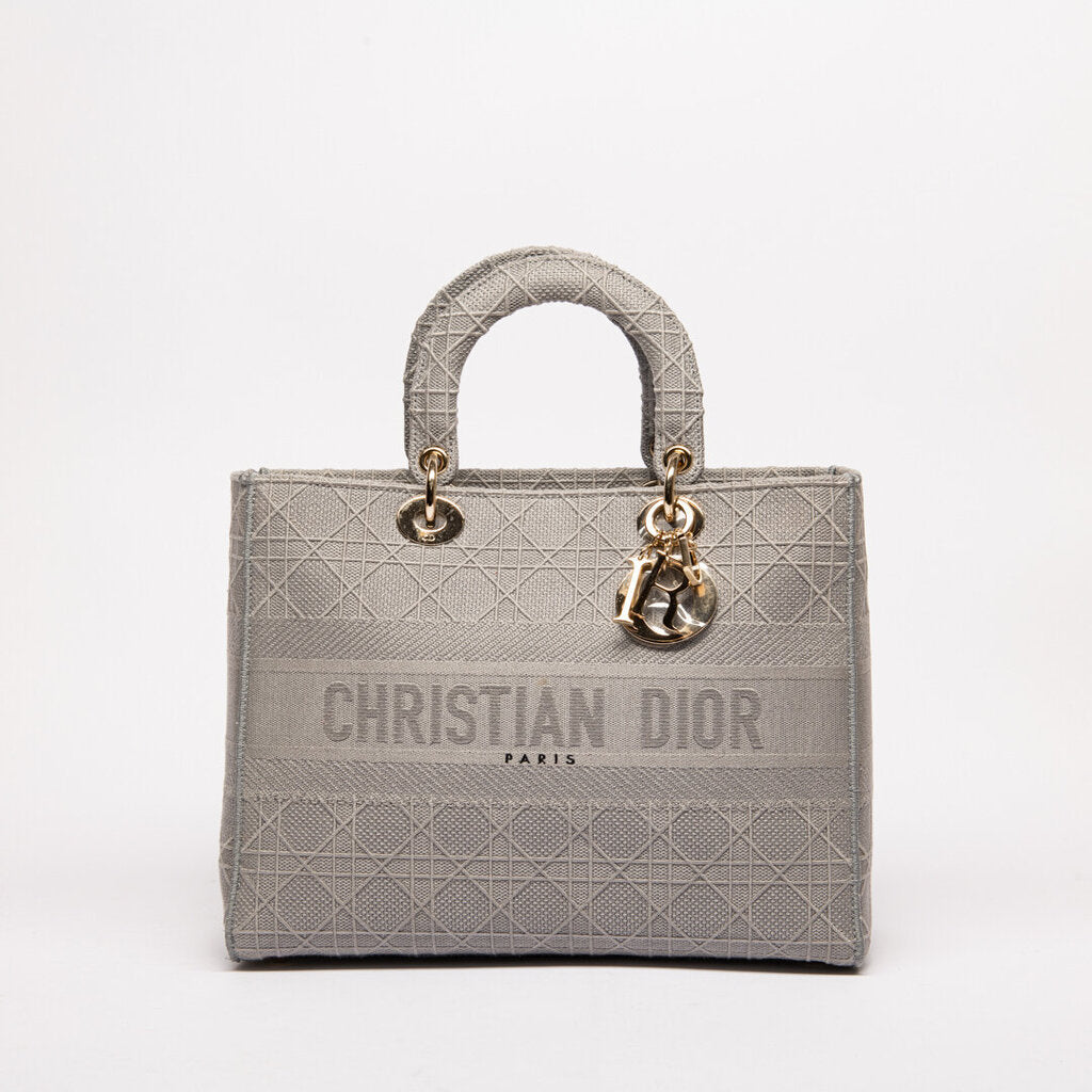 Dior Gray Canvas Lady Dior