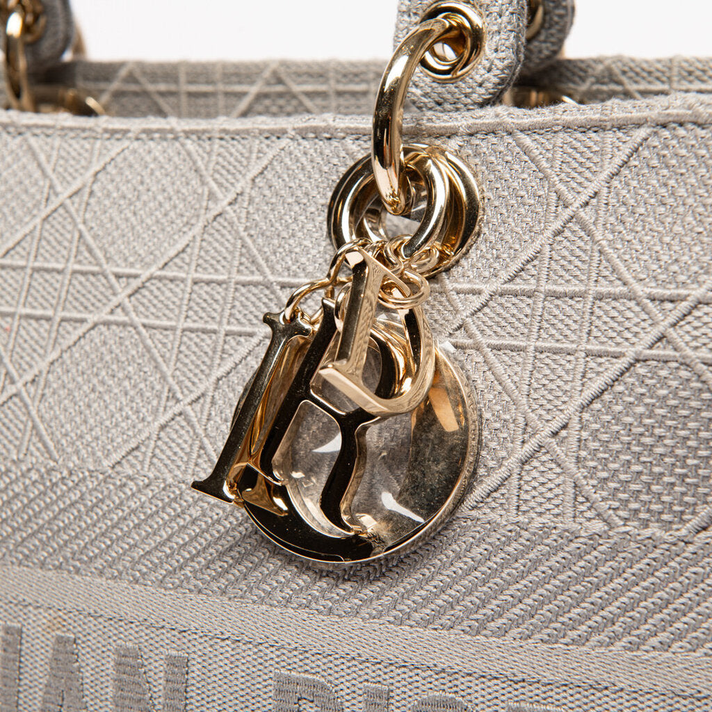 Dior Gray Canvas Lady Dior