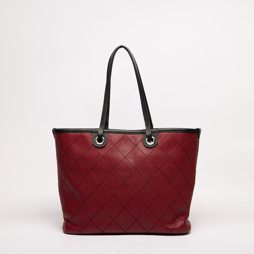 Chanel Red & Black Quilted Tote