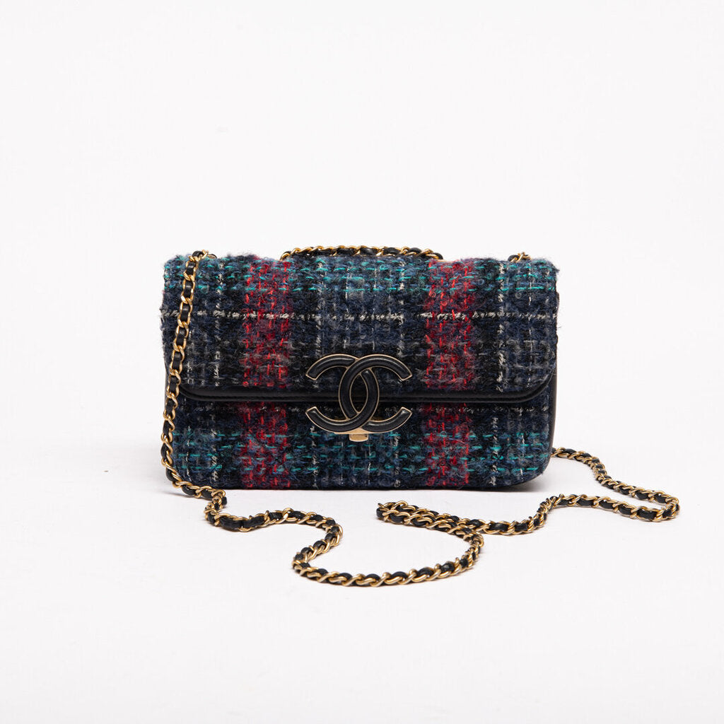 Chanel Tweed Matelasse 2Way Multicolor Flap