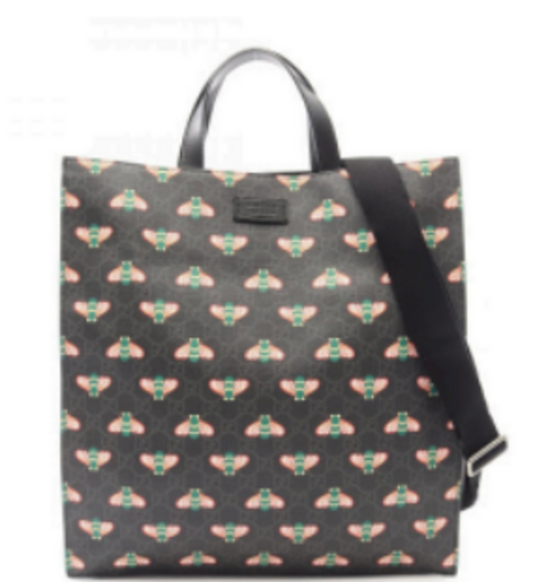 Black Monogram Bee Tote