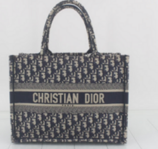 Navy Trotter Medium Book Tote