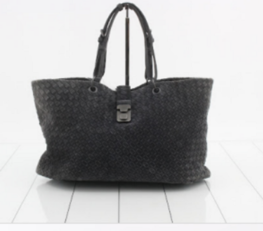 Gray Suede Intrecciato Tote