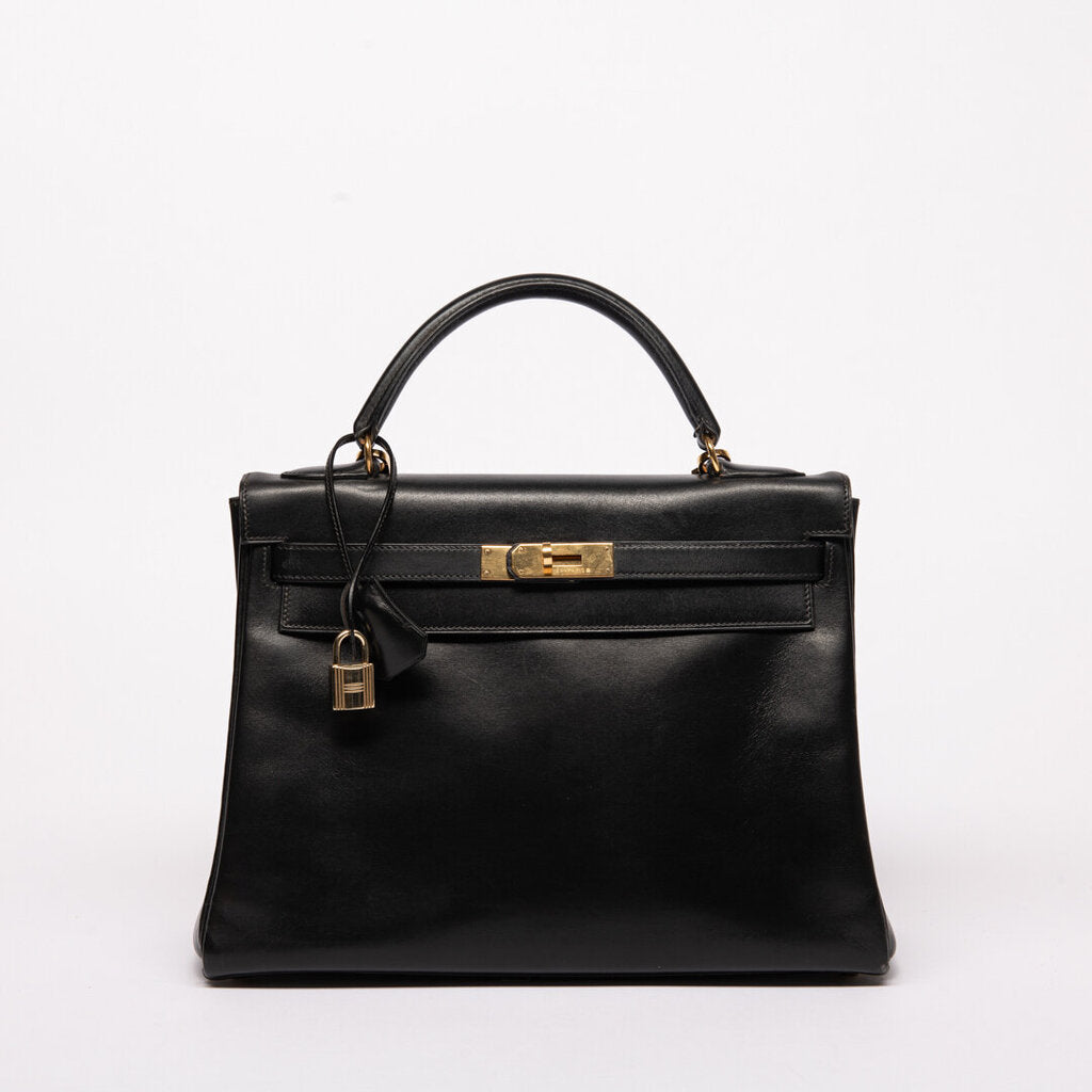 Hermes Black Boxcalf Retourne Kelly 32