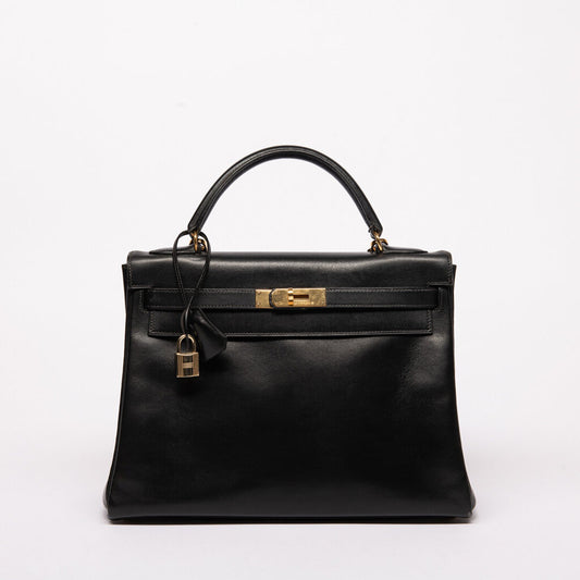 Hermes Black Boxcalf Retourne Kelly 32