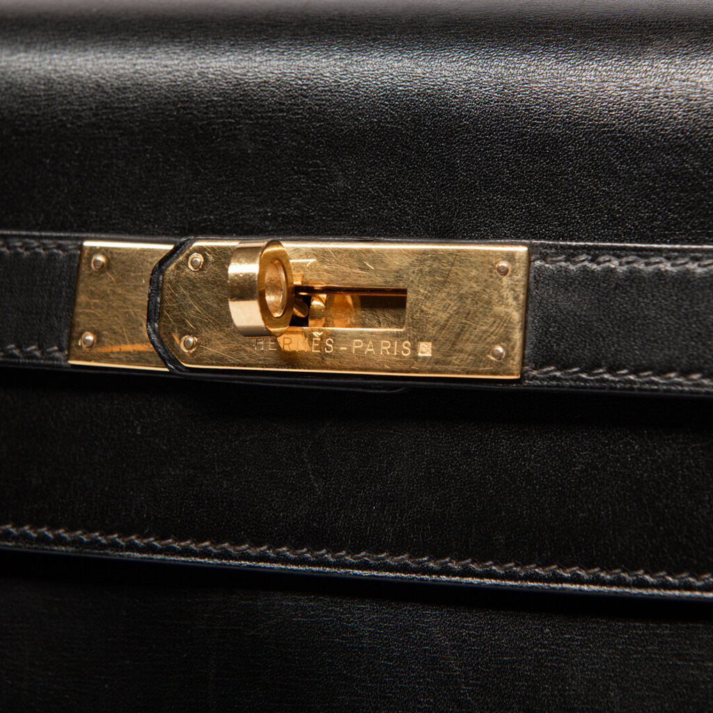 Hermes Black Boxcalf Retourne Kelly 32