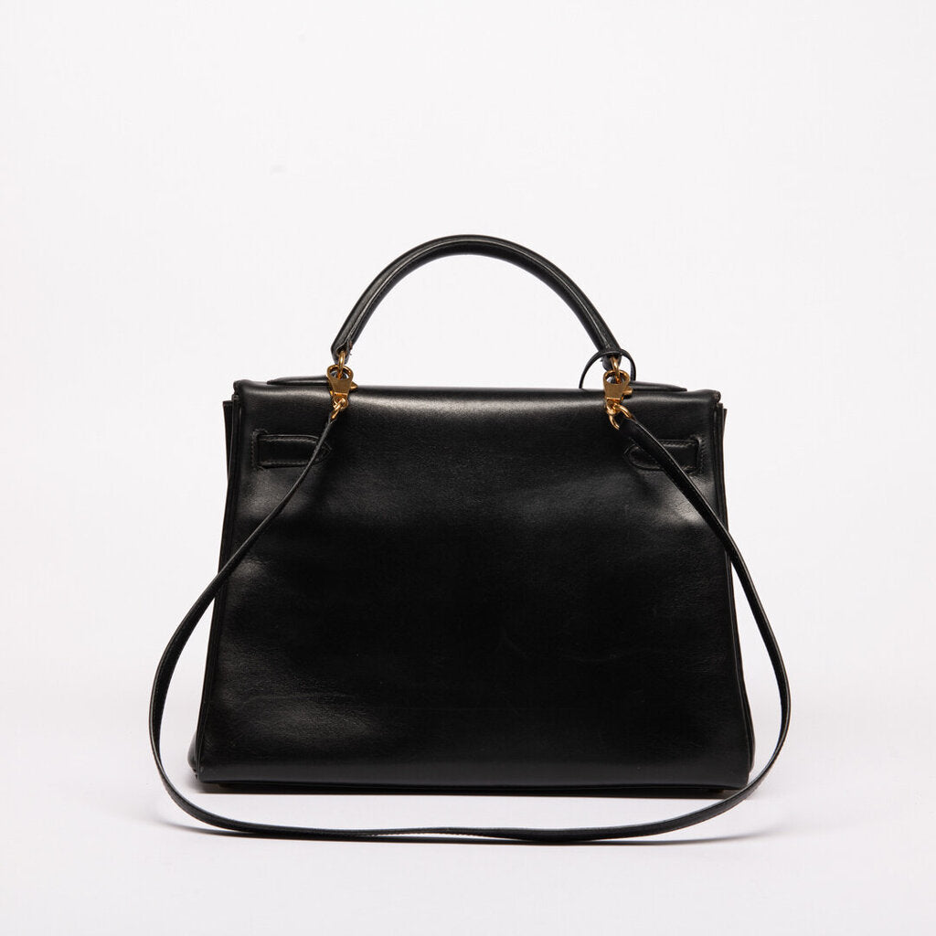 Hermes Black Boxcalf Retourne Kelly 32