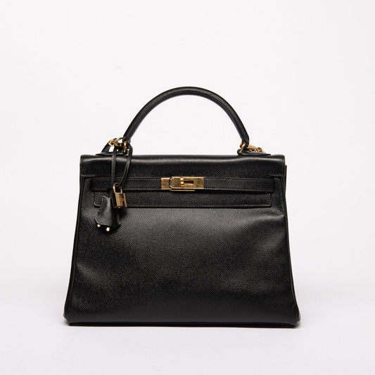 Hermes Black Epsom Kelly 32 (1996)