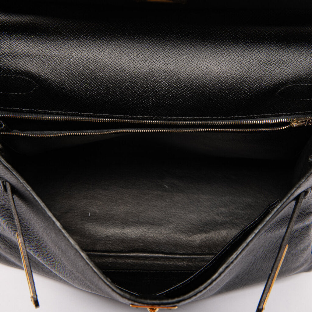 Hermes Black Epsom Kelly 32
