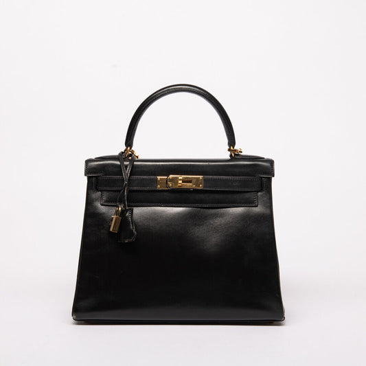 Hermes Black Box Calf Retourne Kelly 28 (1993)