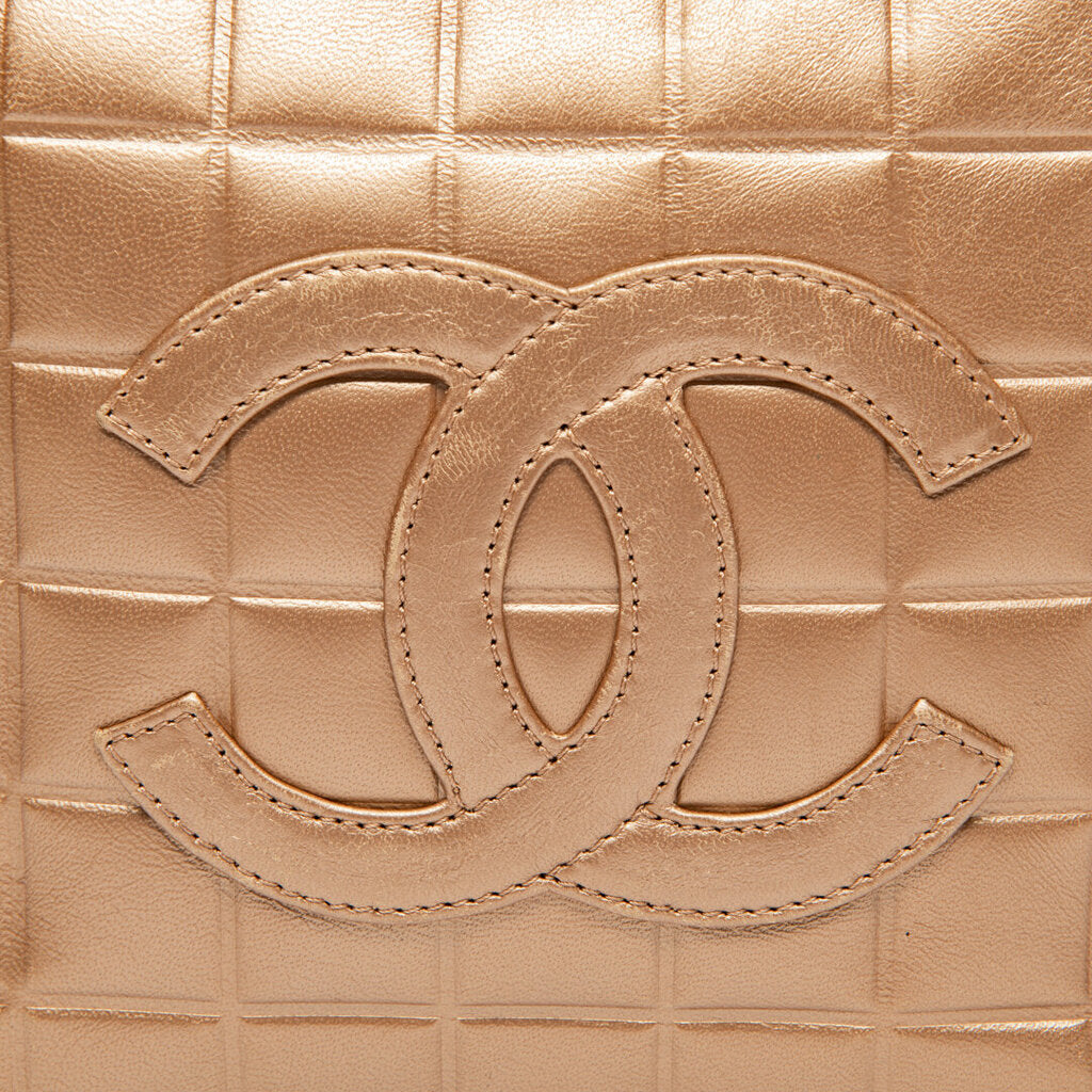 Chanel Tan Lambskin Chocolate Bar Shoulder Bag