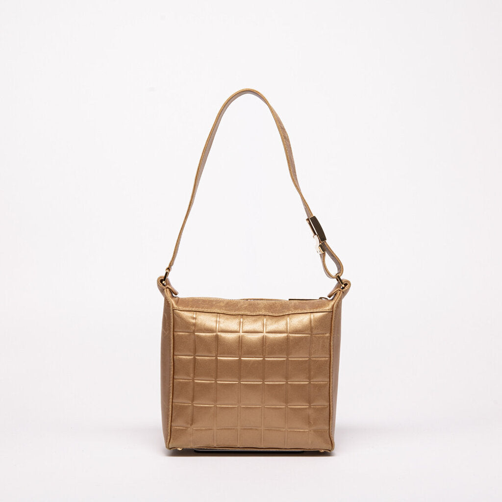 Chanel Tan Lambskin Chocolate Bar Shoulder Bag